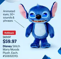Walmart Disney Stitch Many Moods Plush offer