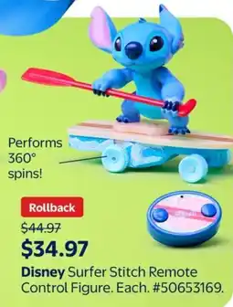 Walmart Disney Surfer Stitch Remote Control Figure offer