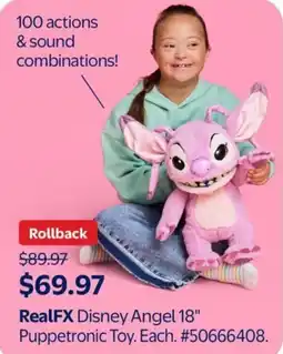 Walmart RealFX Disney Angel 18" Puppetronic Toy offer