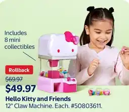 Walmart Hello Kitty and Friends 12" Claw Machine offer