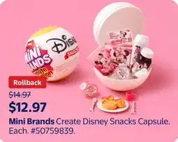 Walmart Mini Brands Create Disney Snacks Capsule offer