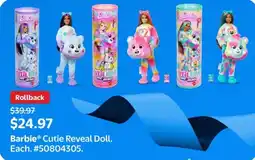 Walmart Barbie Cutie Reveal Doll offer