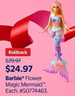Walmart Barbie Flower Magic Mermaid offer