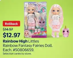 Walmart Rainbow High Littles Rainbow Fantasy Fairies Doll offer