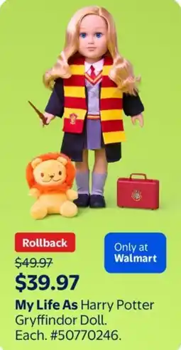 Walmart My Life As Harry Potter Gryffindor Doll offer