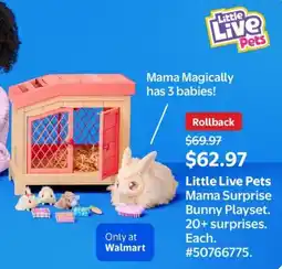 Walmart Little Live Pets Mama Surprise Bunny Playset offer