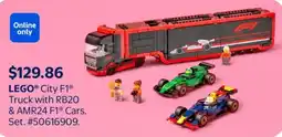 Walmart LEGO City F1 Truck with RB20 & AMR24 F1 Cars offer
