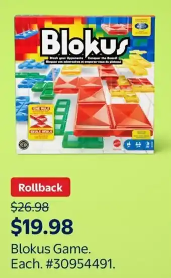 Walmart Blokus Game offer