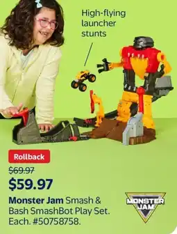Walmart Monster Jam Smash & Bash SmashBot Play Set offer