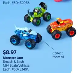 Walmart Monster Jam Smash & Bash 1:64 Scale Vehicle offer