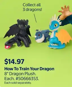 Walmart How To Train Your Dragon 8" Dragon Plush offer
