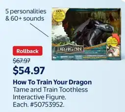 Walmart How To Train Your Dragon Tame and Train Toothless Interactive Figure offer