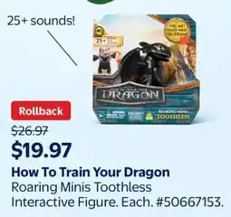 Walmart How To Train Your Dragon Roaring Minis Toothless offer