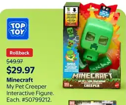 Walmart Minecraft My Pet Creeper Interactive Figure offer
