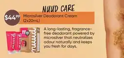Healthy Planet NUUD CARE Microsilver Deodorant Cream (2x20mL) offer