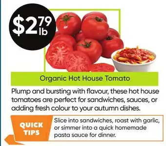 Healthy Planet Organic Hot House Tomato offer