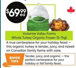 Healthy Planet Yorkshire Valley Farms Whole Turkey Organic Frozen (5-7kg) offer