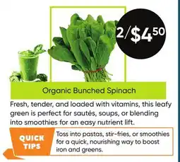 Healthy Planet Organic Bunched Spinach offer