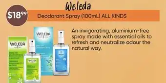 Healthy Planet Weleda Deodorant Spray (100mL) ALL KINDS offer