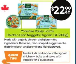 Healthy Planet Yorkshire Valley Farms Chicken Dino Nuggets Organic GF (600g) offer