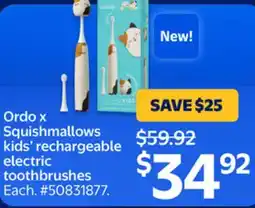 Walmart Ordo x Squishmallows kids' rechargeable electric toothbrushes offer