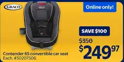 Walmart Graco Contender 65 convertible car seat offer