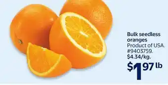 Walmart Bulk seedless oranges offer