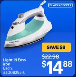 Walmart Light 'N Easy iron offer