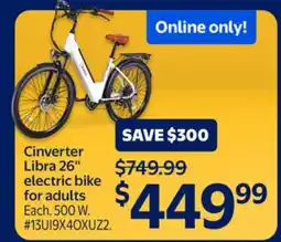 Walmart Cinverter Libra 26 Electric Bike For Adults offer