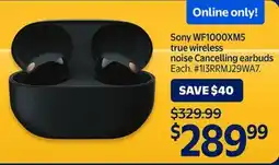 Walmart Sony WF1000XM5 true wireless noise Cancelling earbuds offer