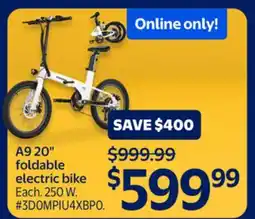 Walmart A9 20 foldable electric bike offer