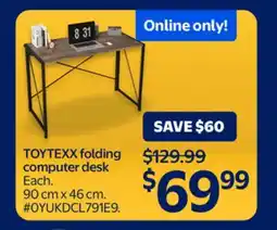 Walmart TOYTEXX folding computer desk offer