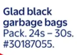 Walmart Glad Black Garbage Bags offer