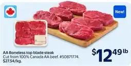Walmart AA Boneless top blade steak offer