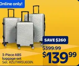 Walmart 3-Piece ABS luggage set offer
