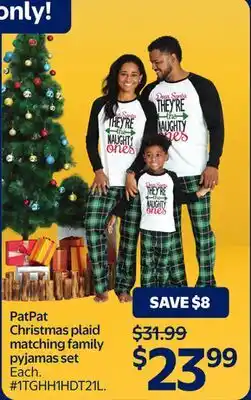 Walmart PatPat Christmas plaid matching family pyjamas set offer