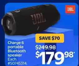 Walmart Charge 6 portable Bluetooth speaker offer