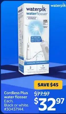 Walmart Cordless Plus Water Flosser offer