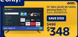 Walmart 55 Mini-QLED 4K 144Hz gaming Roku TV offer