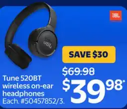 Walmart Tune 520BT wireless on-ear headphones offer