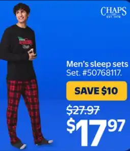 Walmart CHAPS Men's sleep sets offer