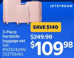 Walmart 3-Piece hardside luggage set offer