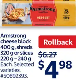 Walmart Armstrong cheese block offer