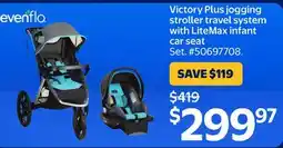 Walmart Victory Plus jogging stroller travel system with LiteMax infant car seat offer