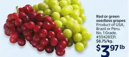 Walmart Red or green seedless grapes offer