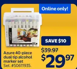 Walmart Azure 40-piece dual tip alcohol marker set offer
