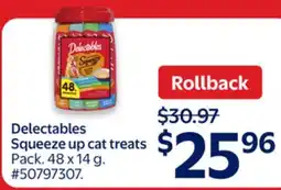 Walmart Delectables Squeeze up cat treats offer