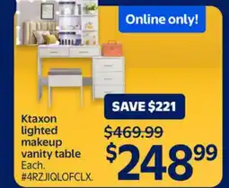 Walmart Ktaxon Lighted Makeup Vanity Table offer