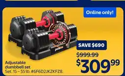 Walmart Adjustable dumbbell set offer