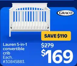 Walmart Lauren 5-in-1 convertible crib offer